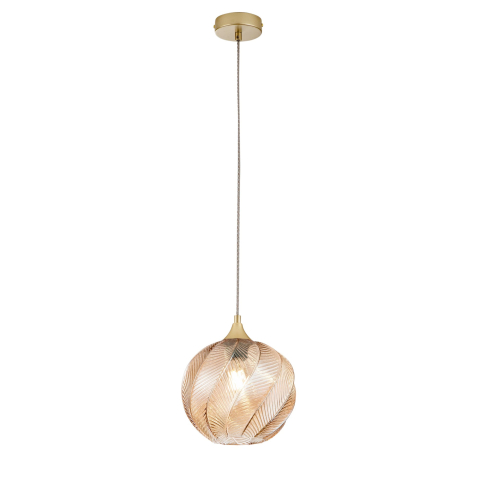 Suspensii - SOSPENSIONE MAJESTY AMBRA IN VETRO 1XE27 23X120CM