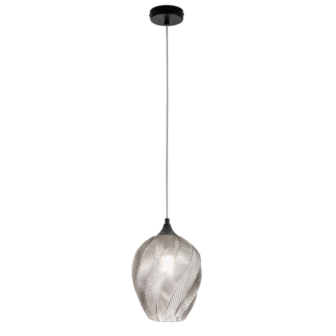 Suspensii - SOSPENSIONE MAJESTY GRIGIA IN VETRO 1XE27 20X120CM