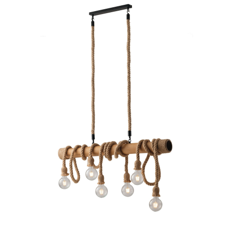 Suspensii - SOSPENSIONE ROPE CANAPA 6XE27 100X150CM