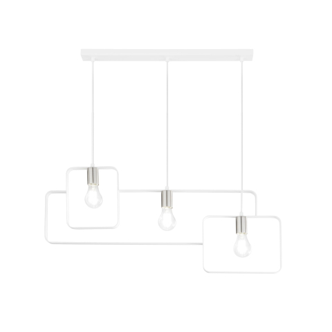 Suspensii - SOSPENSIONE SMITH BIANCA/NICKEL 3XE27 88,5X150CM
