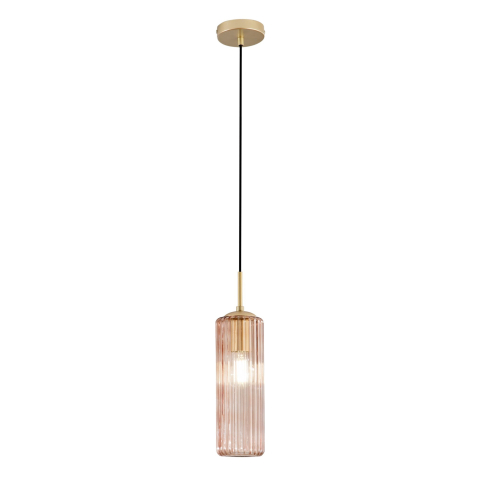 Suspensii - SOSPENSIONE VENICE AMBRA IN VETRO 1XE27 D15X200CM