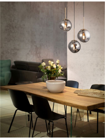 SPADA suspensie SP3  - 9426753 -Gold Metal & Chrome Glass Black PVC Wire