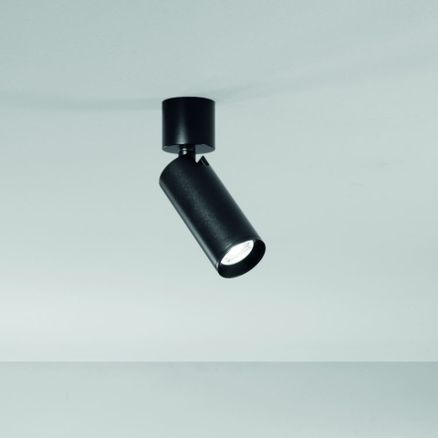 Spoturi - SPOT PLAUTO NERO IN ACCIAIO E ALLUMINIO 1XGU10 40x138MM