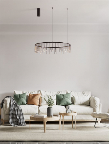 Candelabre - Stellar Suspensie diam 80 cm - negru - suspensie LED moderna