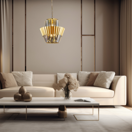 Suspensie Cristal DONNA GOLD 9xE14 - ML0413 [2]