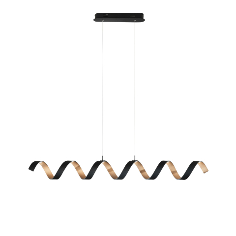 Suspensii - SUSPENSIE LED HELIX NEAGRĂ E AURIU 30W 2520LM 3000K 125X13,5X120CM