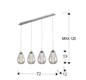 Suspensie moderna Taccia 394460 LAMP 4L LED CHROME - Schuller [2]