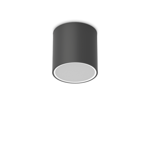 Plafoniere - TECHO PL1 D15 ROUND NERO-Plfoniera