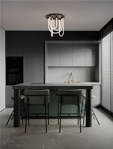 Plafoniere - TOPAZ PL50 - plafoniera moderna LED Matt Black AluminiumSteel & Acrylic