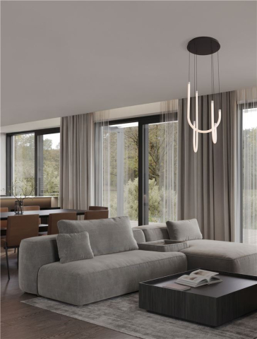 Plafoniere - TOPAZ SP41 - suspensie moderna LED Matt Black AluminiumSteel & Acrylic