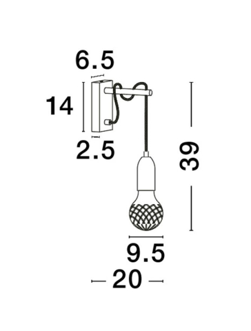 VEDA aplica AP1 - 9536411 - Brass Metal & Clear Glass [5]