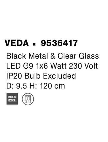 VEDA suspensie SP1 - 9536417 - Black Metal & Clear Glass [9]