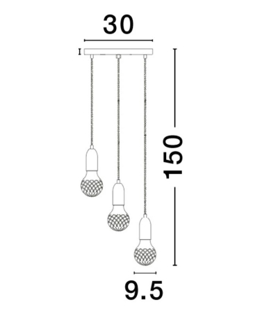 VEDA suspensie SP3 - 9536413 - Brass Metal & Clear Glass [8]