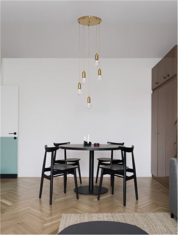 Lustre simple - VEDA suspensie SP5 - 9536414 - Brass Metal & Clear Glass