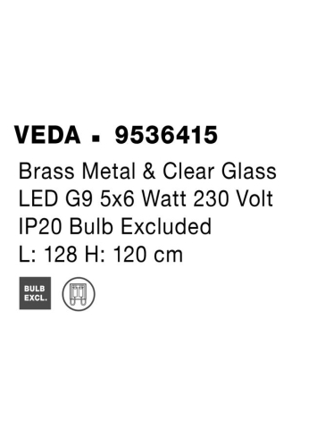 VEDA suspensie SP5 - 9536415 - Brass Metal & Clear Glass [9]