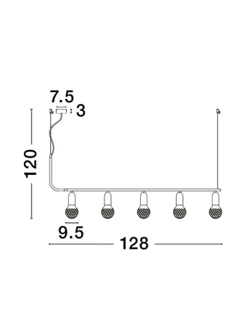 VEDA suspensie SP5 - 9536415 - Brass Metal & Clear Glass [8]
