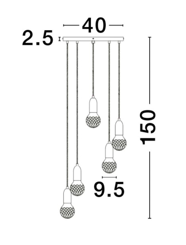VEDA suspensie SP5 - 9536420 - Black Metal & Clear Glass [7]
