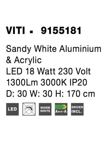 VITI lampadar - 9155181 - Sandy White Aluminium & Acrylic [7]