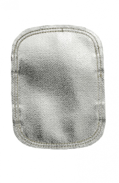Protecţie aluminizată pentru mâna la stropire intensă cu metal topit din fibră de sticlă, partea dorsală din fibră de sticlă neagră [2]