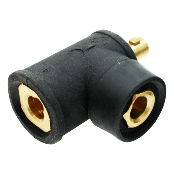 Conector dublu pentru cablu sudura cu 2 mufe Ø 13 mm si 1 conector Ø 13 mm [3]