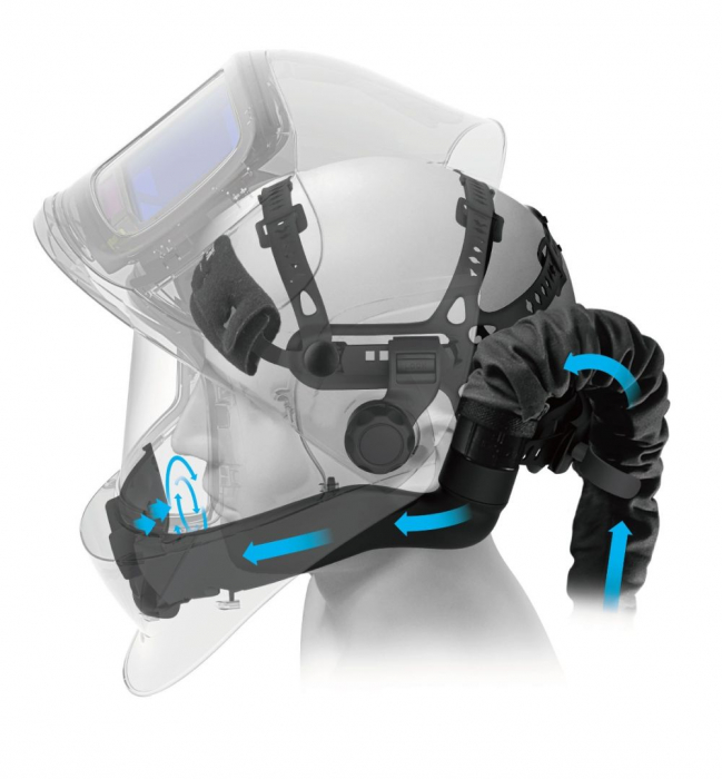 Masca de sudura TECMEN TM1000 Flip-up cu sistem aductie aer FreFlow V3 PAPR [3]