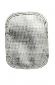 Protecţie aluminizată pentru mâna la stropire intensă cu metal topit din fibră de sticlă, partea dorsală din fibră de sticlă neagră [1]