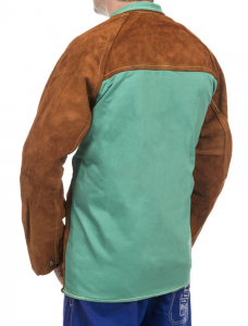 Jachetă de sudură cu partea frontală din şpalt de vită şi partea dorsală din bumbac ignifug 44-7300/P Lava Brown™ [1]