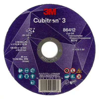 Echipamente si Abrazive profesionale - Disc debitare 3M™ Cubitron™ 3 T41, 125X1.6 mm x 22.23 mm, 36+