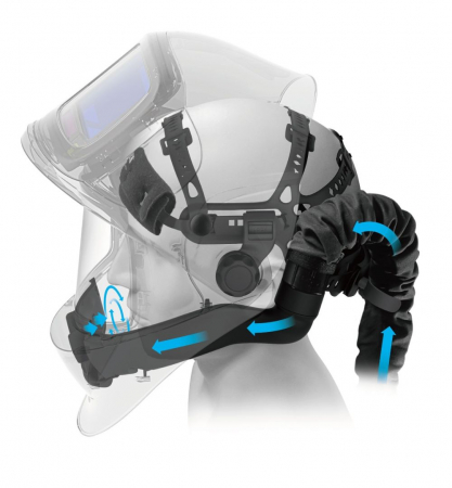 Masca de sudura TECMEN TM1000 Flip-up cu sistem aductie aer FreFlow V3 PAPR [2]