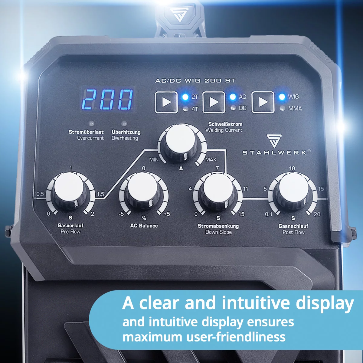 Aparat de sudura aluminiu profesional TIG 200 AC/DC Stahlwerk [3]