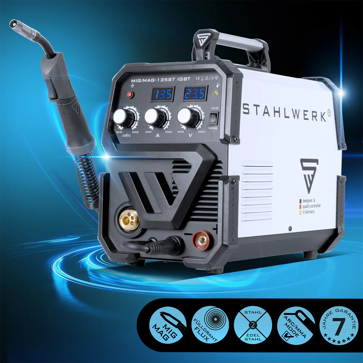 Aparat de sudura cu sarma si electrozi MIG/MMA 135 ST Stahlwerk [2]