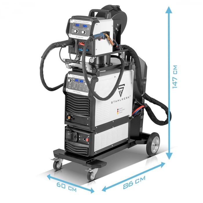 Aparat de sudura industrial STAHLWERK MIG MAG 500 DP Invertor IGBT complet sinergic, racit cu apa, cu 500 A si functie spot, sistem de sudura MIG MAG cu impuls | puls dublu | puls de mare viteză [3]