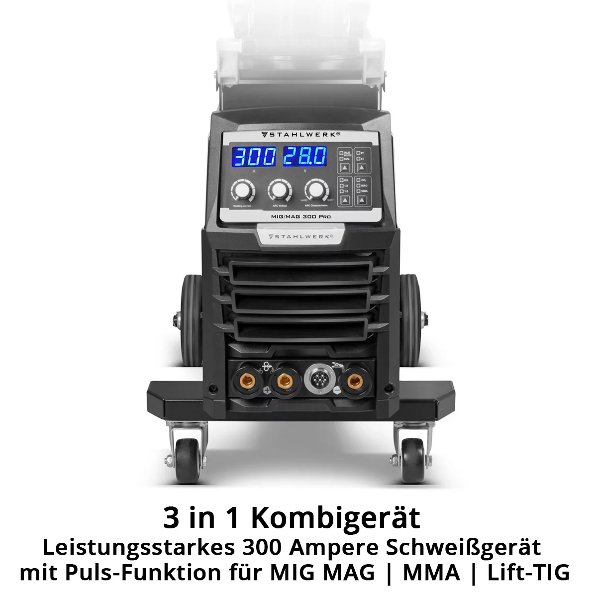 Aparat de sudura MIG MAG 300 Pro Invertor IGBT complet sinergic cu 300 A si functie de impuls Sistem de sudura combinat 3 in 1 MIG MAG | MMA | Lift-TIG [10]