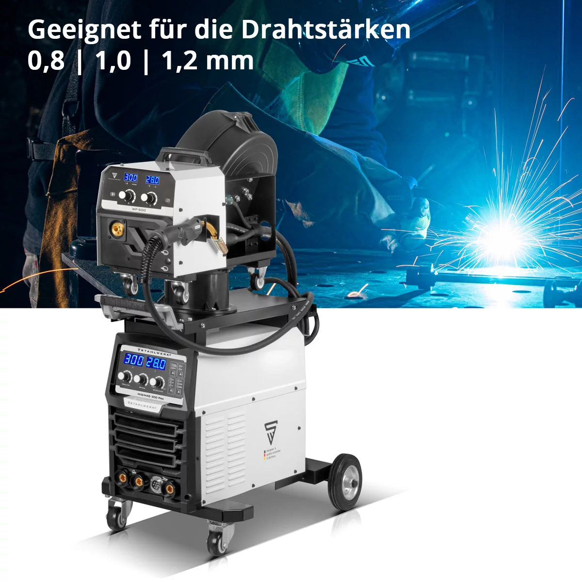 Aparat de sudura MIG MAG 300 Pro Invertor IGBT complet sinergic cu 300 A si functie de impuls Sistem de sudura combinat 3 in 1 MIG MAG | MMA | Lift-TIG [8]