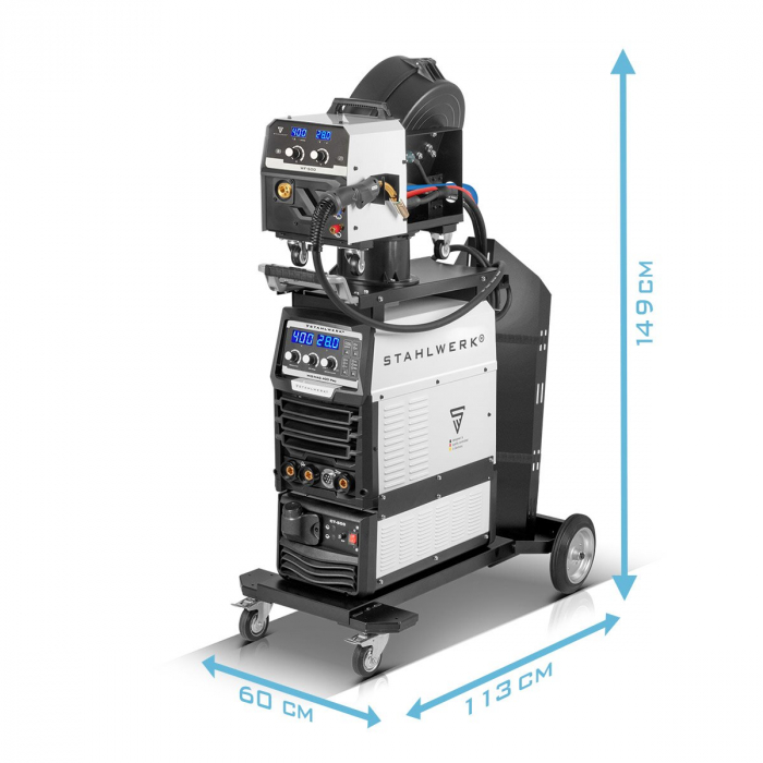 Aparat de sudura MIG MAG 400 Pro Invertor IGBT complet sinergic, racit cu apa, cu 400 A si functie de impuls Sistem de sudura combinat 3-in-1 MIG MAG | MMA | Lift-TIG [3]