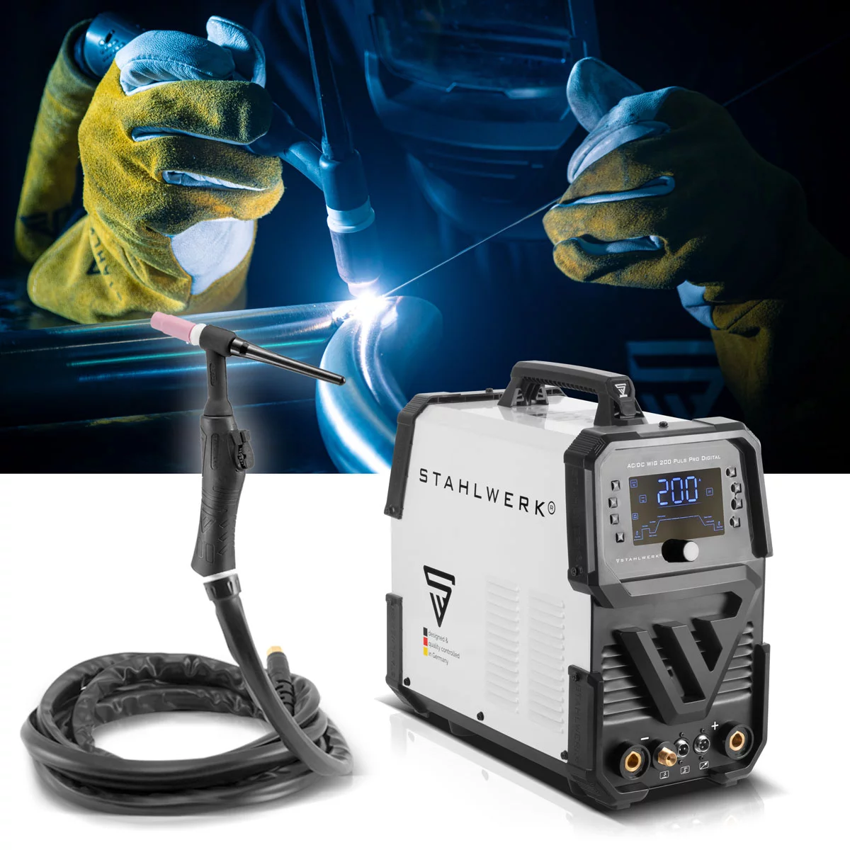 Aparat sudura aluminiu profesional AC/DC 200 Pulse Pro Stahlwerk Digital [12]