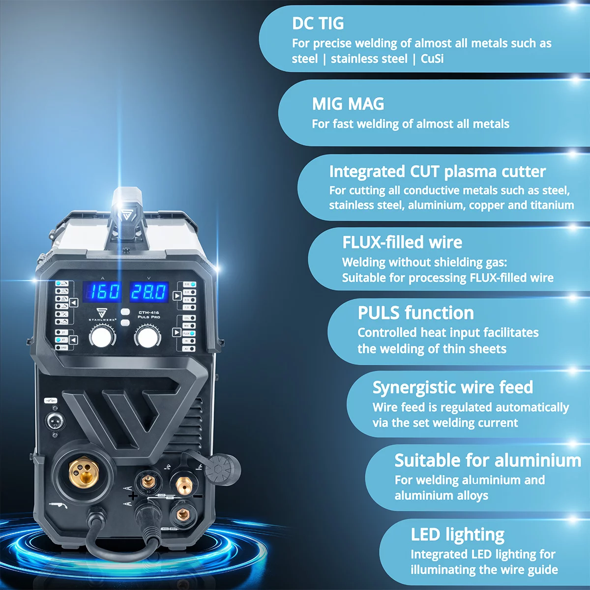 Aparat sudura multifunctional Stahlwerk CTM 416 puls  MIG/TIG/MMA/CUT [10]