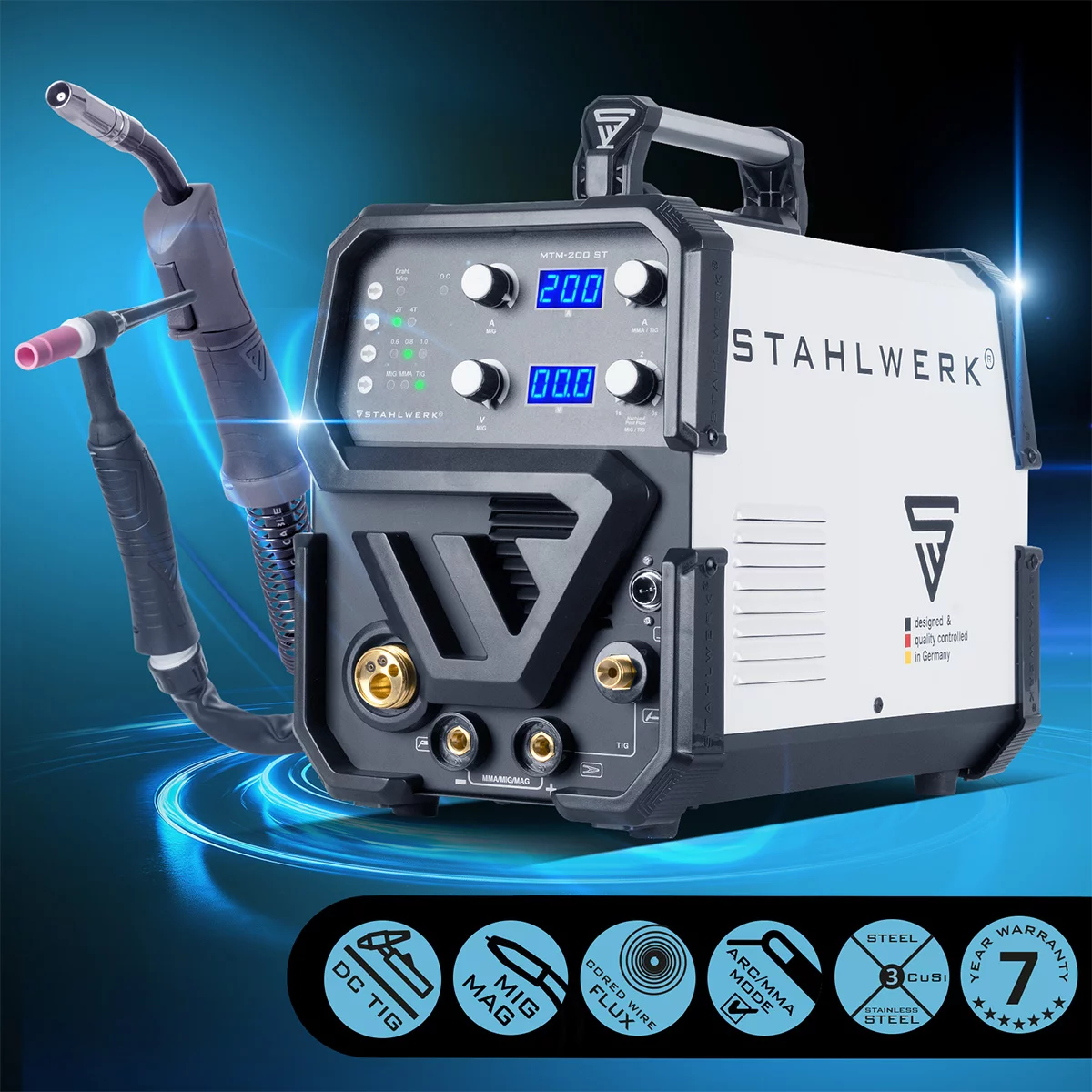 Aparat sudura multiproces Stahlwerk MTM 200 ST 200A TIG + MIG / MAG + MMA [2]