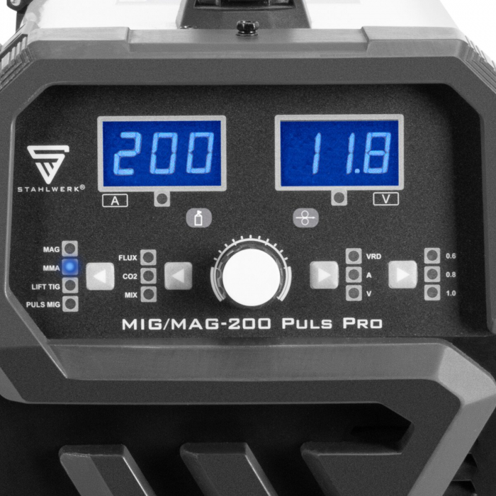 Aparat sudura profesional cu 4 role av. STAHLWERK MIG/MAG 200 Puls Pro Full Syergic multifunctional 5 in 1, cu pistolet pentru aluminiu si consumabile [8]