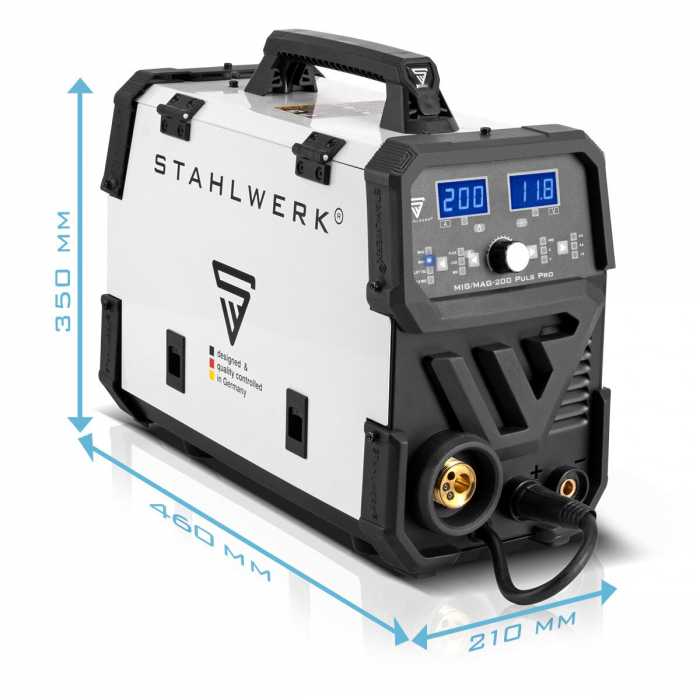 Aparat sudura profesional cu 4 role av. STAHLWERK MIG/MAG 200 Puls Pro Full Syergic multifunctional 5 in 1, cu pistolet pentru aluminiu si consumabile [7]