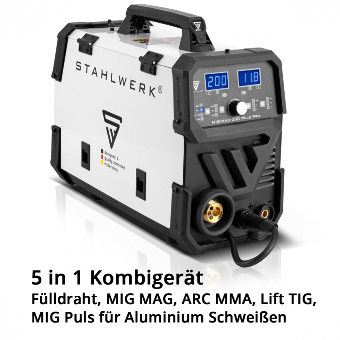 Aparat sudura profesional cu 4 role av. STAHLWERK MIG/MAG 200 Puls Pro Full Syergic multifunctional 5 in 1, cu pistolet pentru aluminiu si consumabile [3]