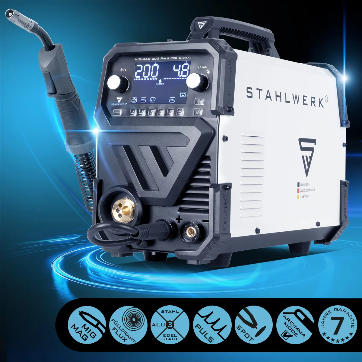 Aparat sudura profesional cu 4 role av. STAHLWERK MIG/MAG 200 Puls Pro Syergic Digital [2]