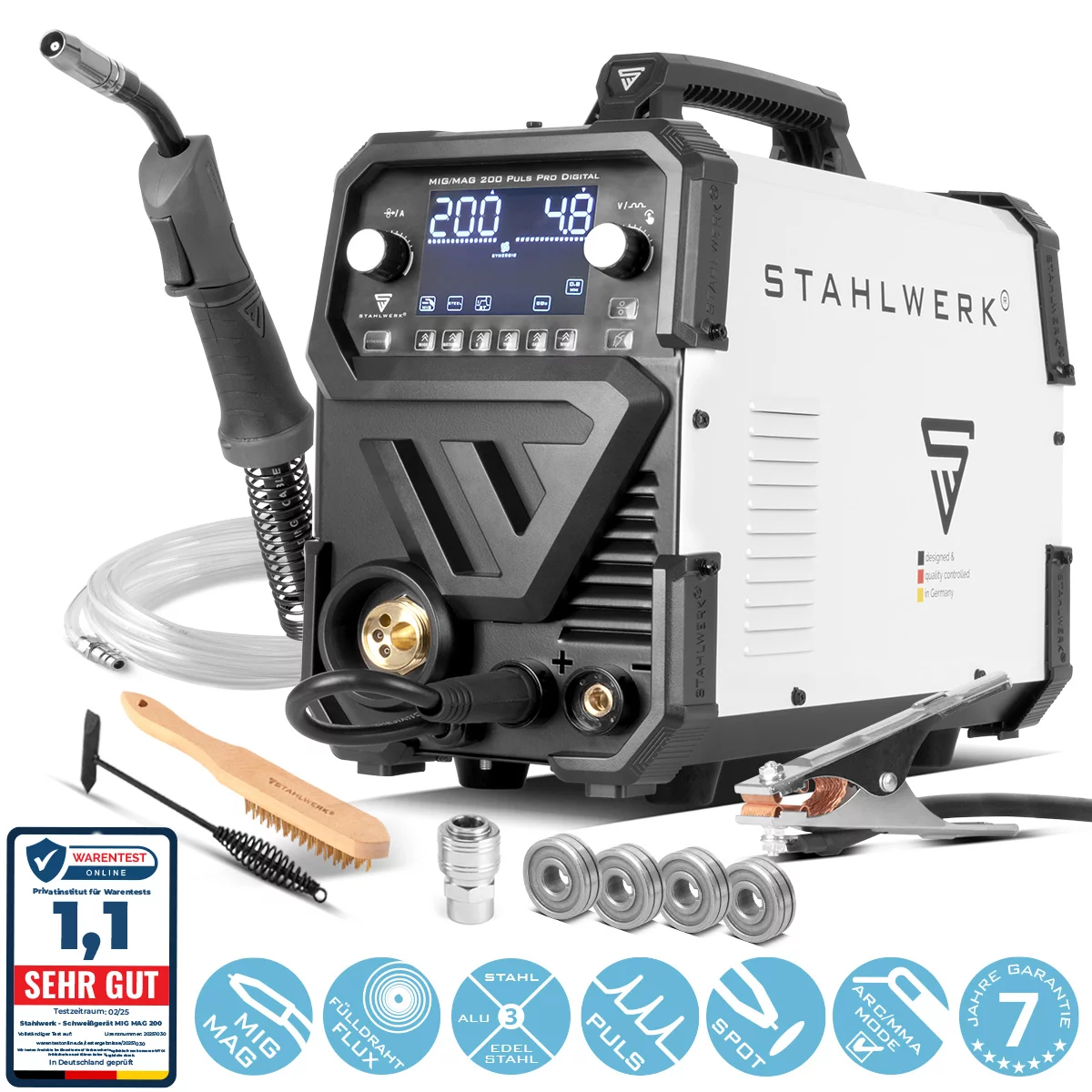 Aparat sudura profesional cu 4 role av. STAHLWERK MIG/MAG 200 Puls Pro Syergic Digital [1]