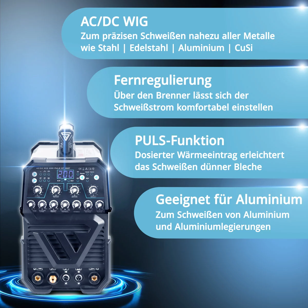 Aparat sudura profesional pentru aluminiu AC/DC 200 ST Pulse Stahlwerk [19]