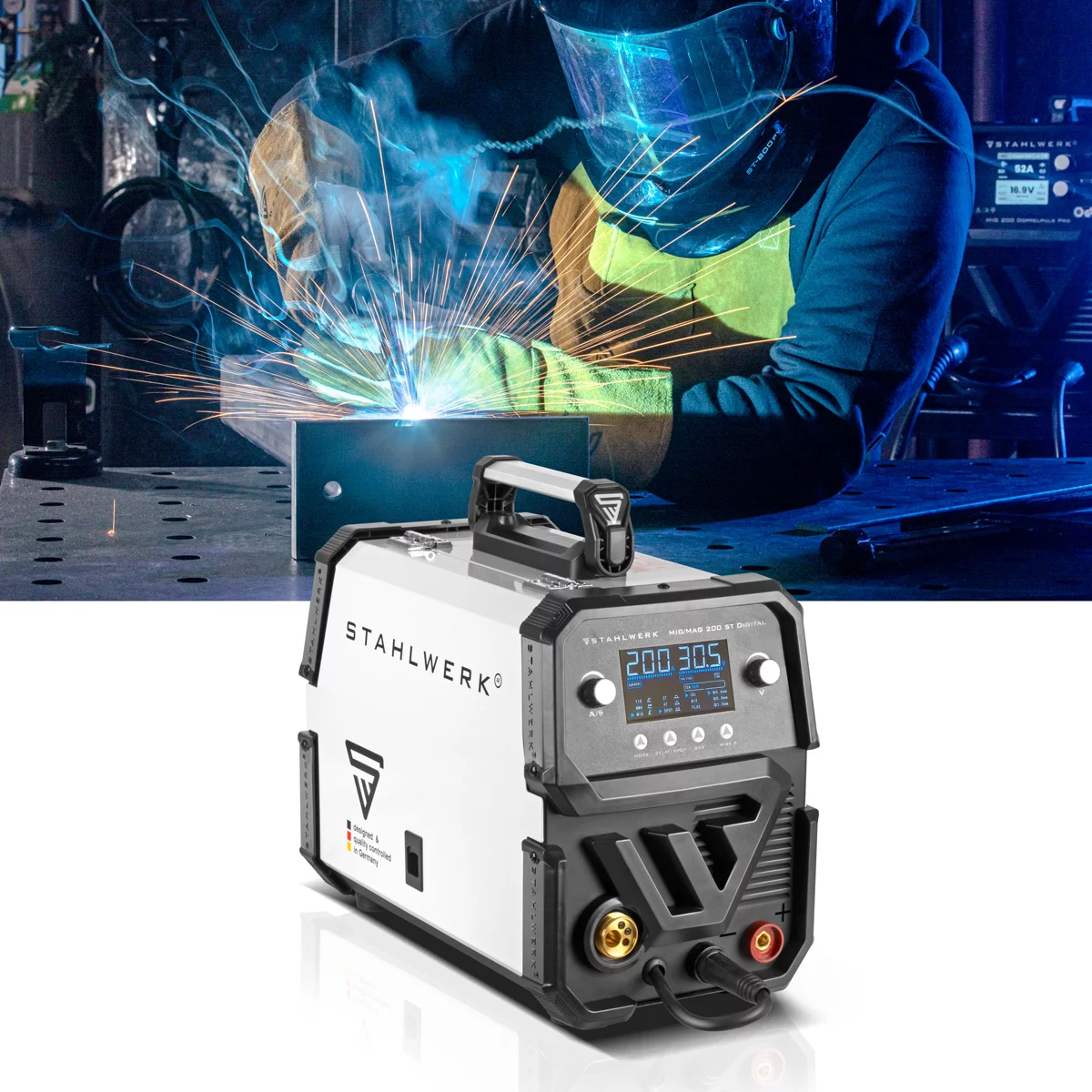 Aparat sudura profesional pentru sudura MIG 200 Digital Stahlwerk complet [4]