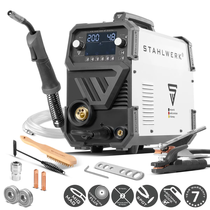 Aparat sudura profesional pentru sudura MIG 200 Digital Stahlwerk complet [2]