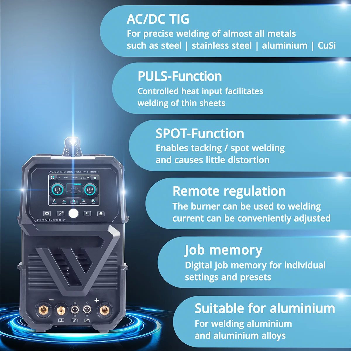 Aparat de sudura  AC/DC TIG 200 Puls Pro Touch STAHLWERK [3]