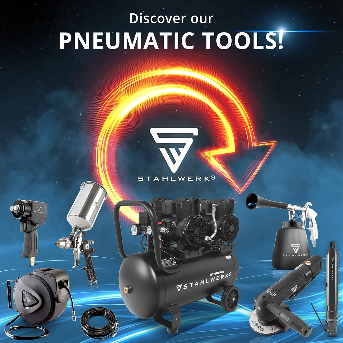 Compresor de aer comprimat STAHLWERK ST 110 Pro presiune ieșire 10 bar, 1,89 PS [9]