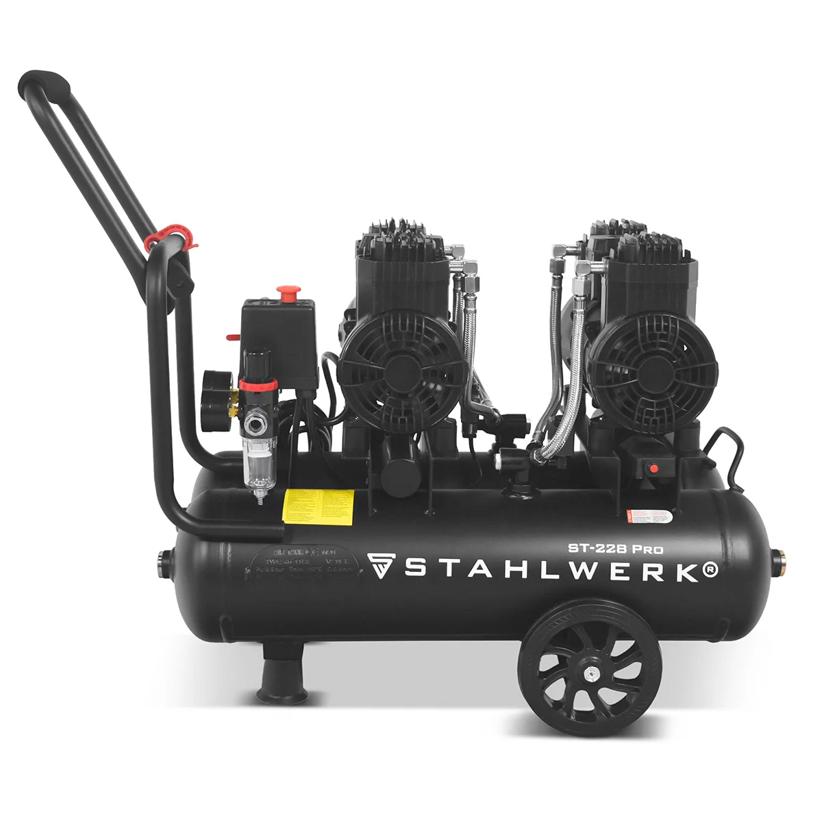 Compresor STAHLWERK ST-228 Pro cu 8 bar | 3,54 CP | 2,6 kW | 410 l/min | compresor de aer fără ulei cu rezervor de 22 L | compresor cu piston | compresor silențios | compresor silențios cu motoare făr [5]