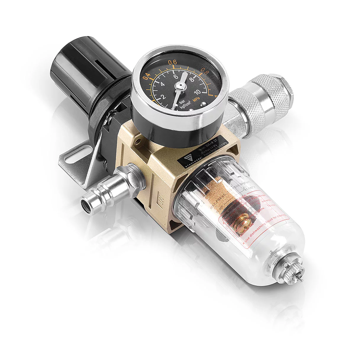 Filtru de aer WA-9 ST de până la 9 bar Unitate de întreținere a aerului comprimat cu cuplare cu eliberare rapidă de 1/4" și funcție de reducere a presiunii pentru compresoare de aer [6]